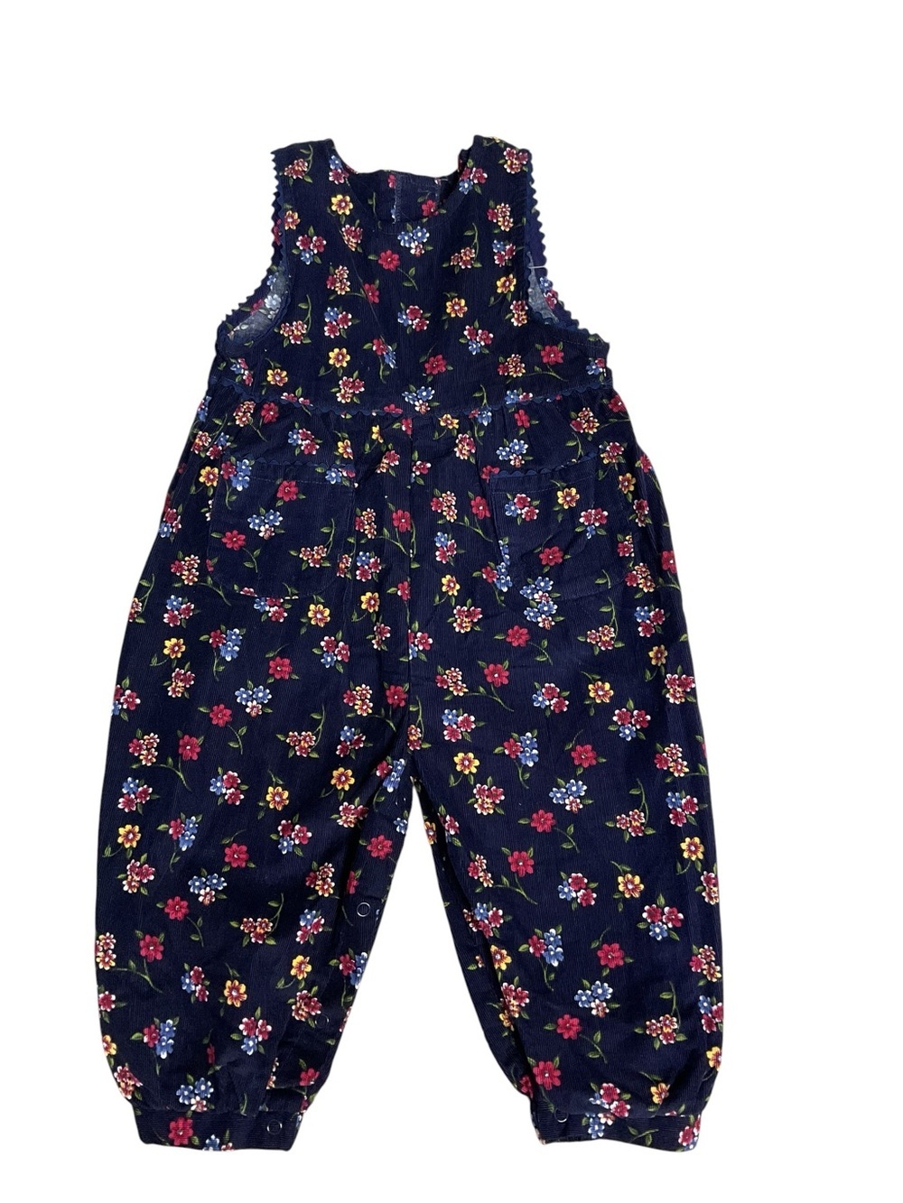 Vintage McKids Floral Corduroy Bubble Romper Toddler 24 Months